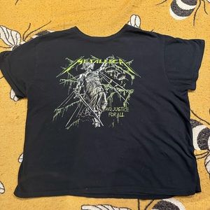 metallic band tshirt
